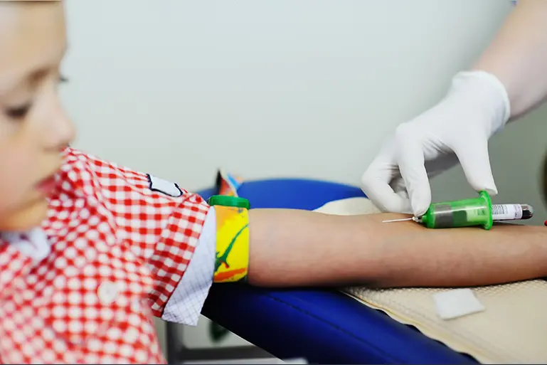 Taking blood from a patient